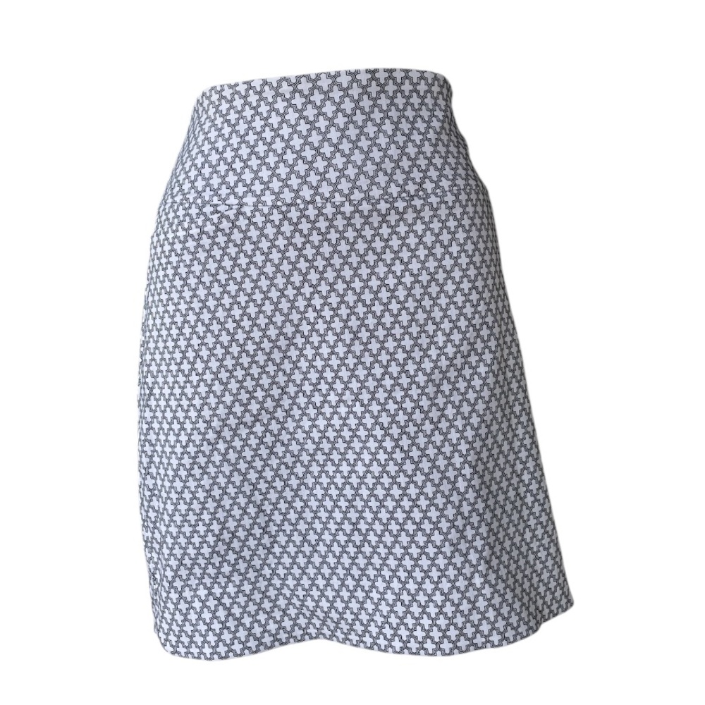 Plus size Skort White and black geometric pattern XXL
